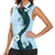 Polynesia Hibiscus Women Sleeveless Polo Shirt Sky Blue Curve Motif - Polynesian Pride