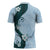 Polynesia Hibiscus Zipper Polo Shirt Sky Blue Curve Motif - Polynesian Pride
