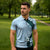 Polynesia Hibiscus Zipper Polo Shirt Sky Blue Curve Motif - Polynesian Pride