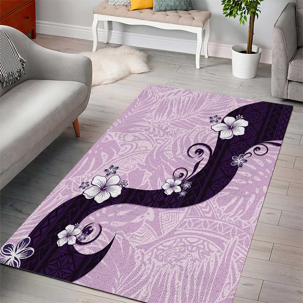 Polynesia Hibiscus Area Rug Thistle Curve Motif - Polynesian Pride