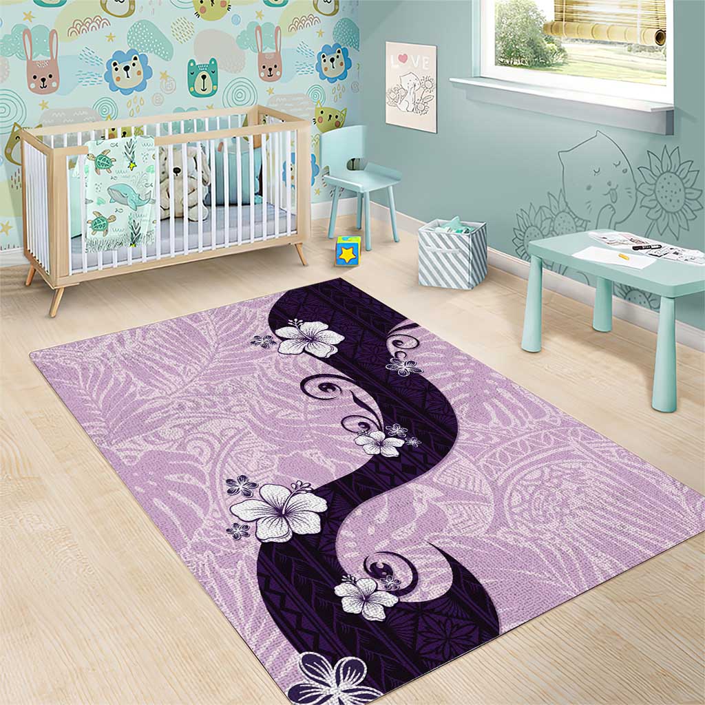 Polynesia Hibiscus Area Rug Thistle Curve Motif - Polynesian Pride