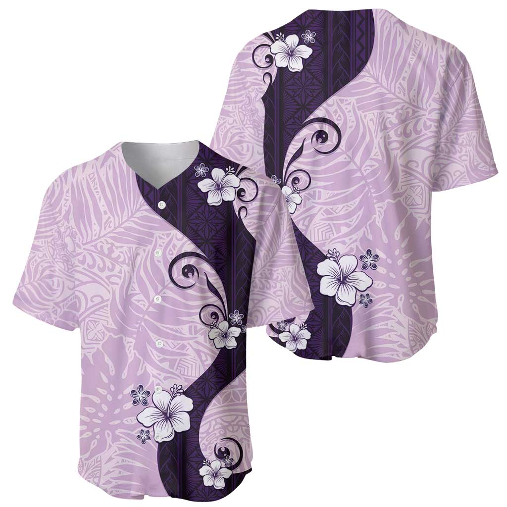 Polynesia Hibiscus Baseball Jersey Thistle Curve Motif - Polynesian Pride