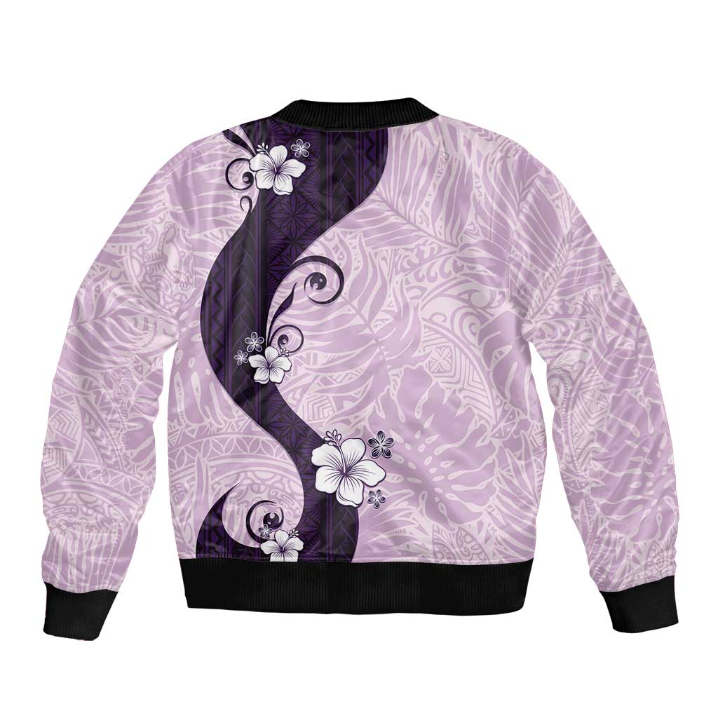 Polynesia Hibiscus Bomber Jacket Thistle Curve Motif LT05 - Polynesian Pride