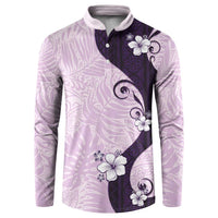 Polynesia Hibiscus Button Sweatshirt Thistle Curve Motif - Polynesian Pride