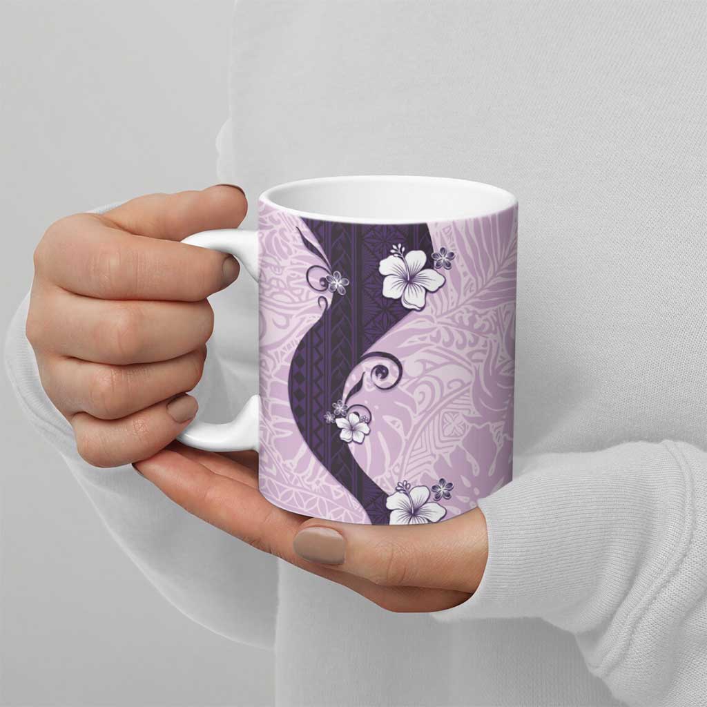 Polynesia Hibiscus Ceramic Mug Thistle Curve Motif - Polynesian Pride