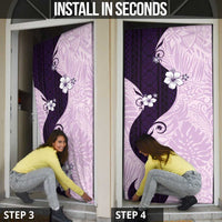 Polynesia Hibiscus Door Cover Thistle Curve Motif - Polynesian Pride
