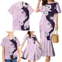 Polynesia Hibiscus Family Matching Mermaid Dress and Hawaiian Shirt Thistle Curve Motif - Polynesian Pride