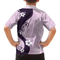 Polynesia Hibiscus Family Matching Off The Shoulder Long Sleeve Dress and Hawaiian Shirt Thistle Curve Motif - Polynesian Pride