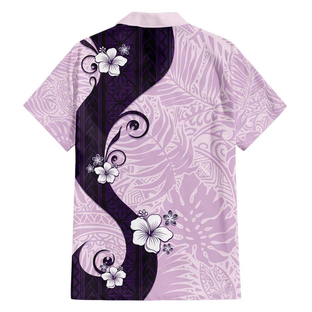 Polynesia Hibiscus Family Matching Off Shoulder Maxi Dress and Hawaiian Shirt Thistle Curve Motif - Polynesian Pride