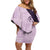 Polynesia Hibiscus Family Matching Off Shoulder Short Dress and Hawaiian Shirt Thistle Curve Motif - Polynesian Pride