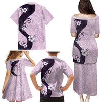 Polynesia Hibiscus Family Matching Puletasi and Hawaiian Shirt Thistle Curve Motif - Polynesian Pride