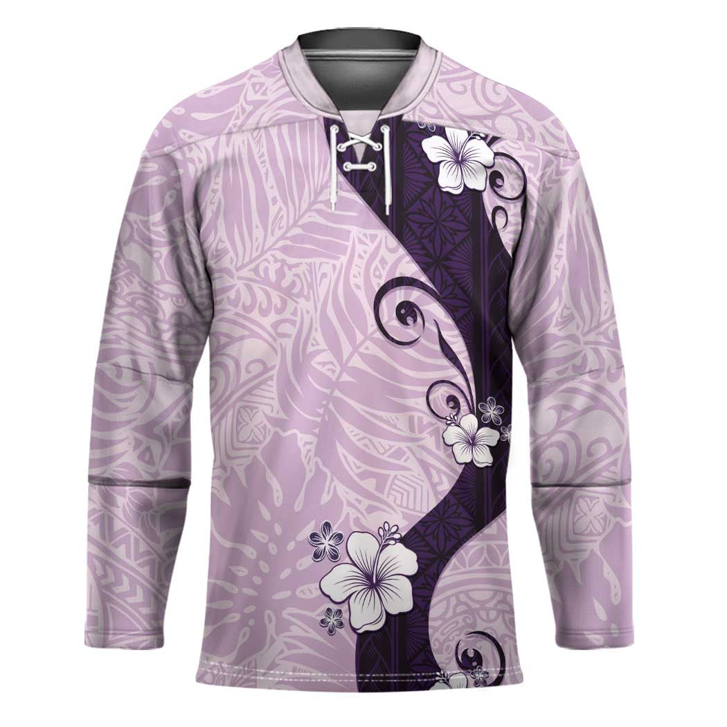 Polynesia Hibiscus Hockey Jersey Thistle Curve Motif - Polynesian Pride
