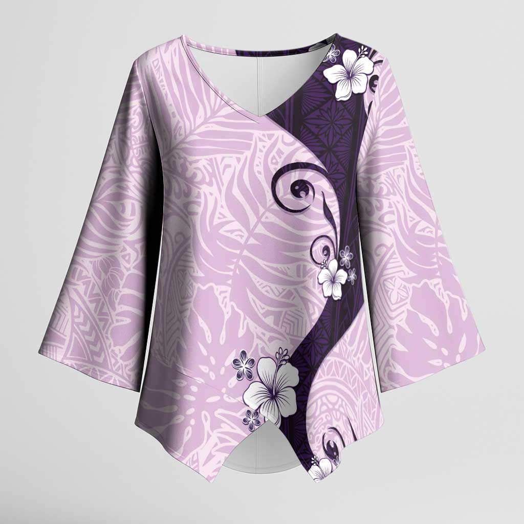 Polynesia Hibiscus Kimono Sleeve Blouse Thistle Curve Motif - Polynesian Pride