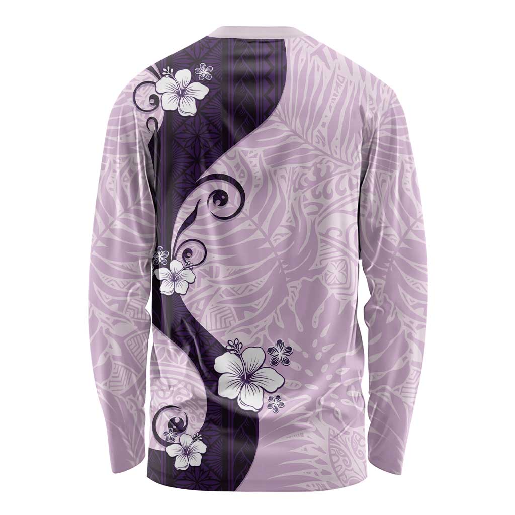 Polynesia Hibiscus Long Sleeve Shirt Thistle Curve Motif - Polynesian Pride