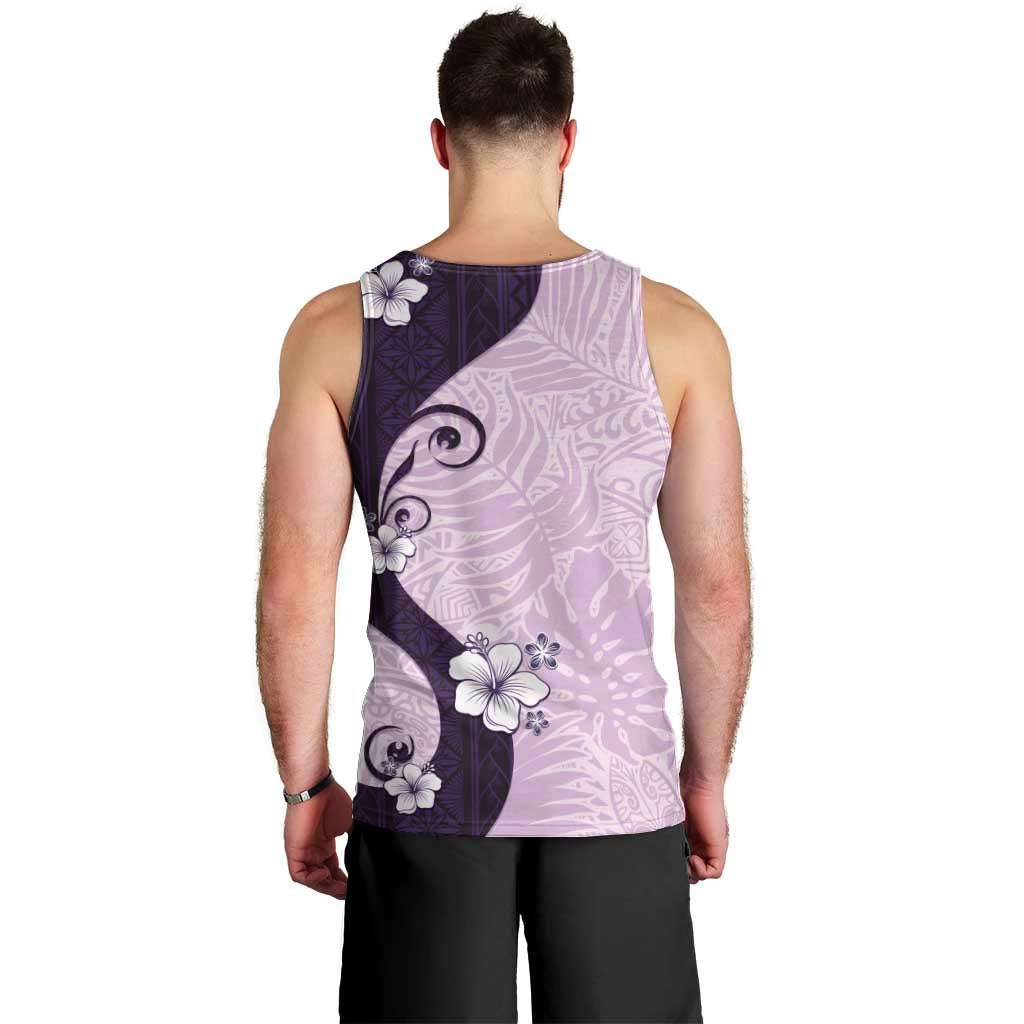 Polynesia Hibiscus Men Tank Top Thistle Curve Motif - Polynesian Pride
