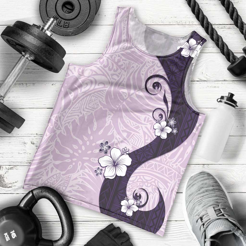 Polynesia Hibiscus Men Tank Top Thistle Curve Motif - Polynesian Pride