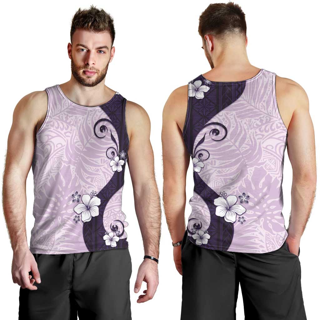 Polynesia Hibiscus Men Tank Top Thistle Curve Motif - Polynesian Pride