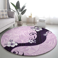 Polynesia Hibiscus Round Carpet Thistle Curve Motif - Polynesian Pride