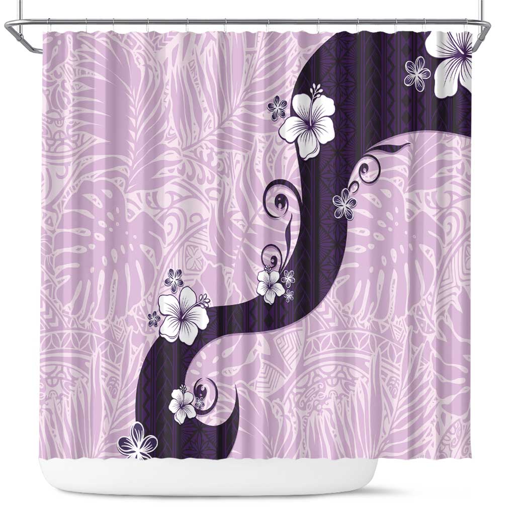 Polynesia Hibiscus Shower Curtain Thistle Curve Motif LT05 Purple - Polynesian Pride