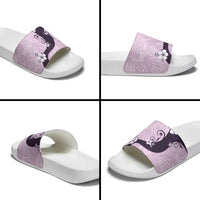 Polynesia Hibiscus Slide Sandals Thistle Curve Motif - Polynesian Pride
