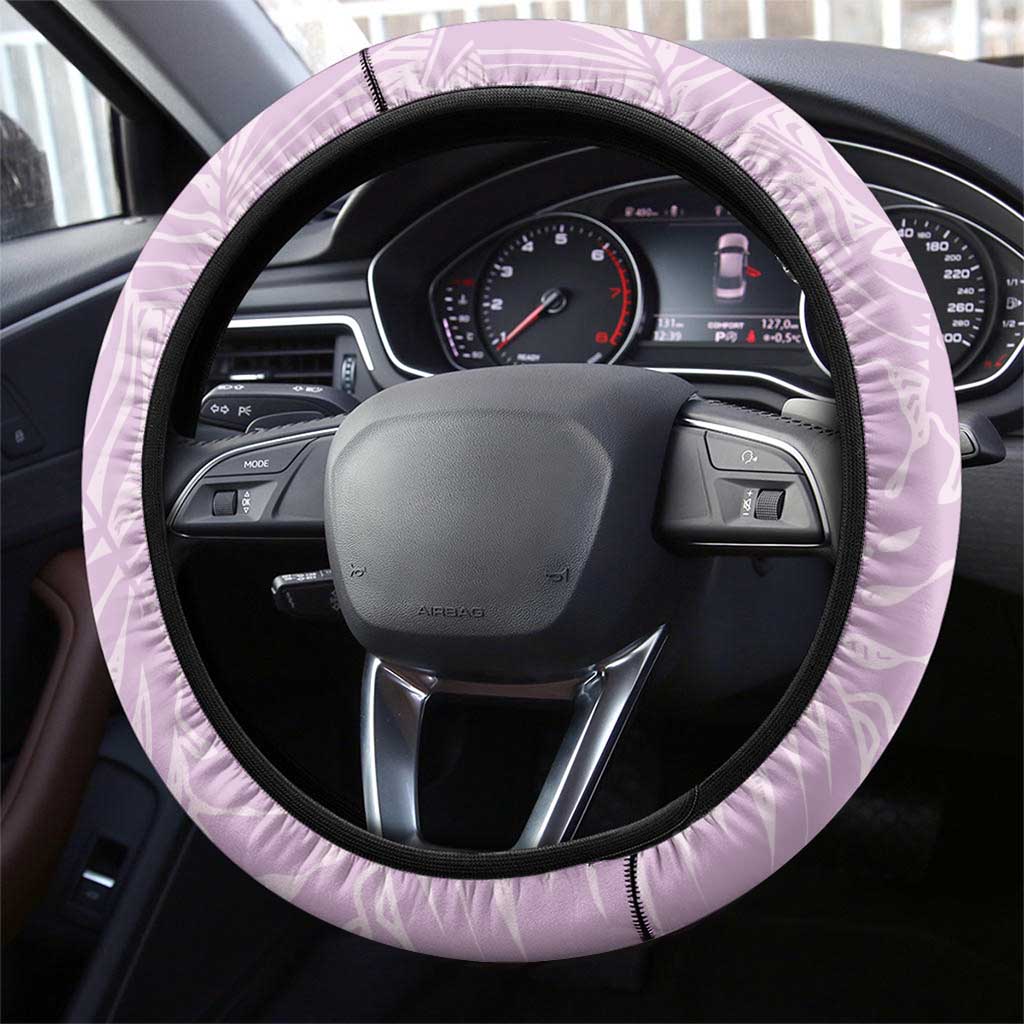 Polynesia Hibiscus Steering Wheel Cover Thistle Curve Motif - Polynesian Pride