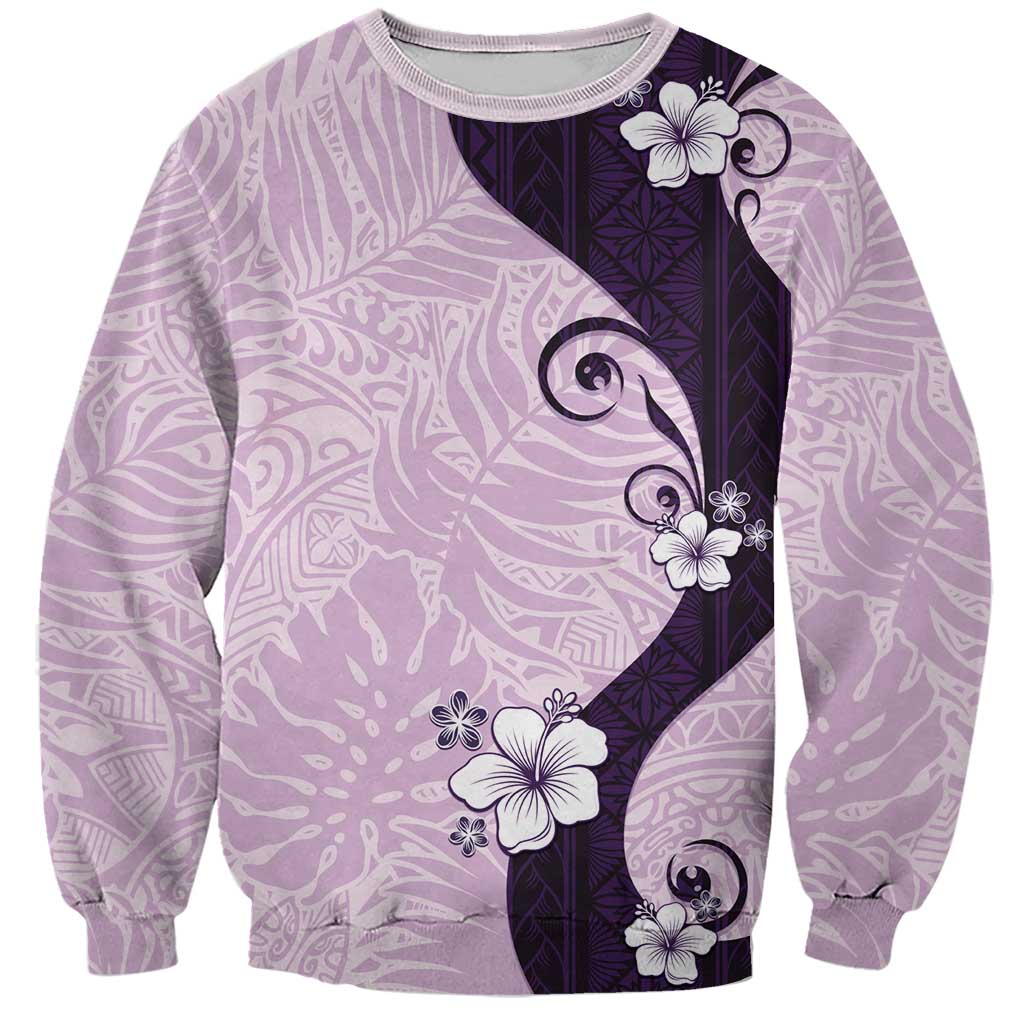 Polynesia Hibiscus Sweatshirt Thistle Curve Motif - Polynesian Pride