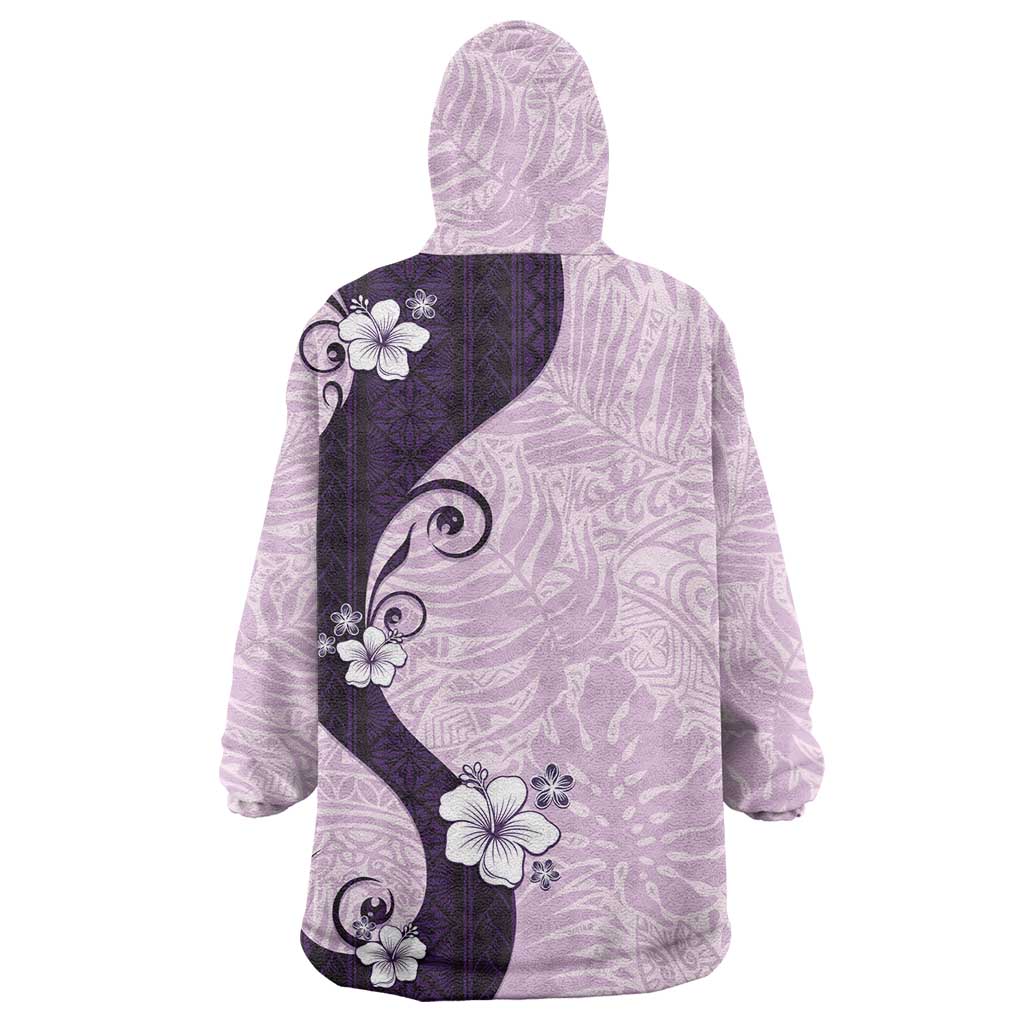 Polynesia Hibiscus Wearable Blanket Hoodie Thistle Curve Motif - Polynesian Pride