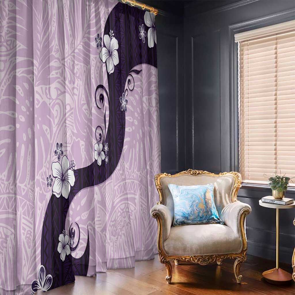 Polynesia Hibiscus Window Curtain Thistle Curve Motif - Polynesian Pride