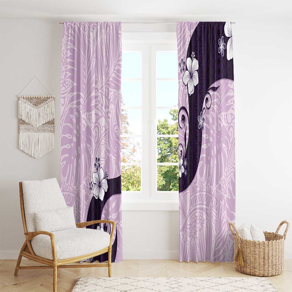 Polynesia Hibiscus Window Curtain Thistle Curve Motif - Polynesian Pride