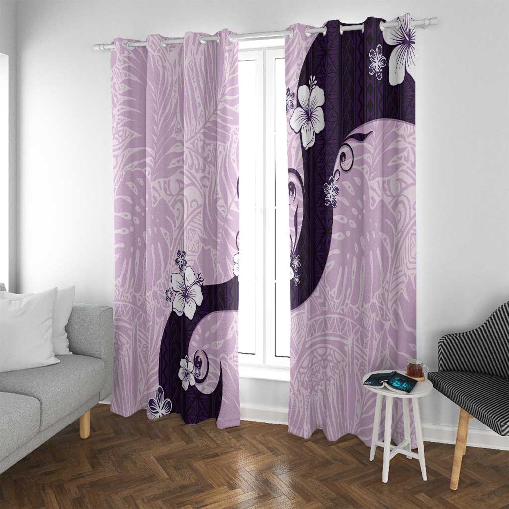 Polynesia Hibiscus Window Curtain Thistle Curve Motif - Polynesian Pride