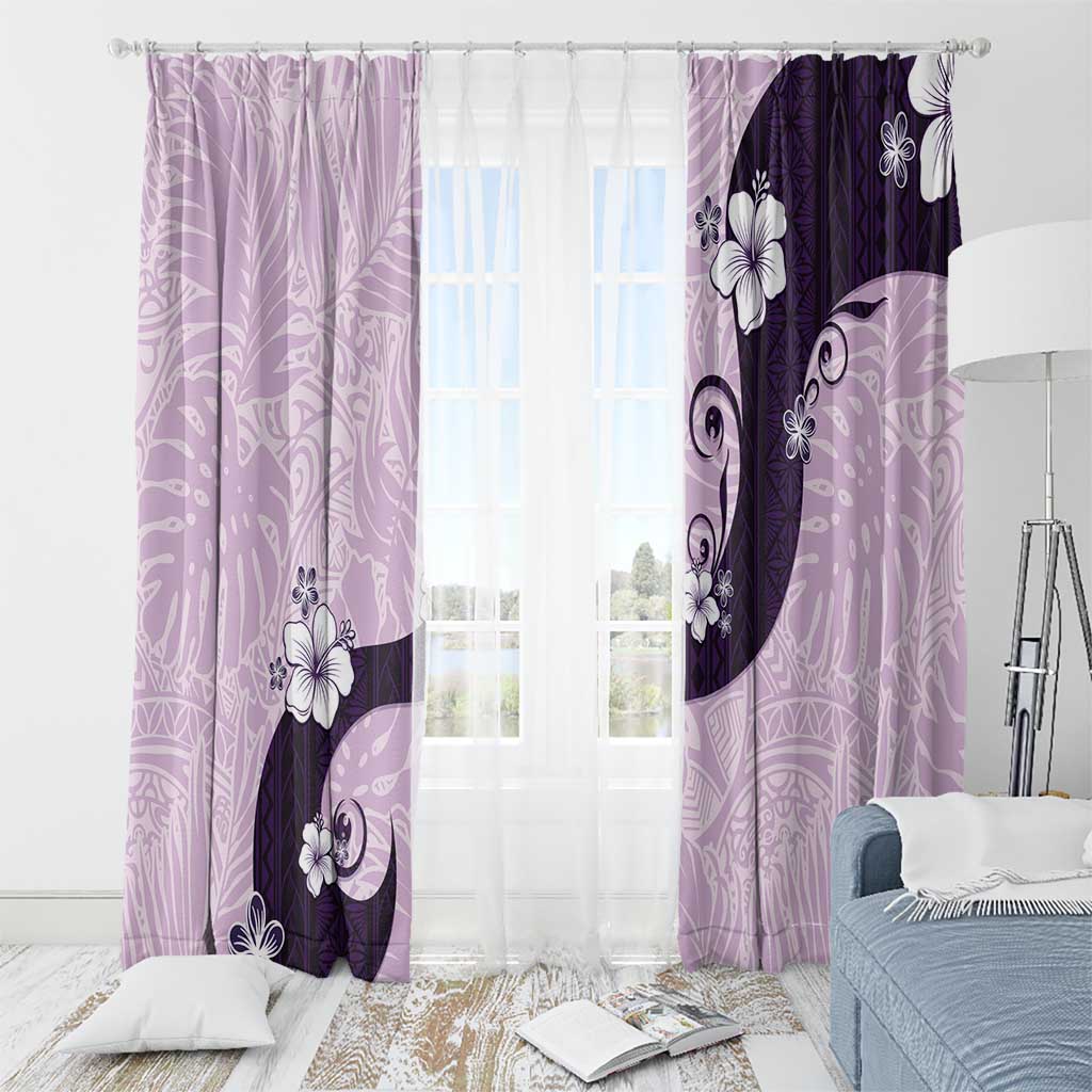 Polynesia Hibiscus Window Curtain Thistle Curve Motif - Polynesian Pride