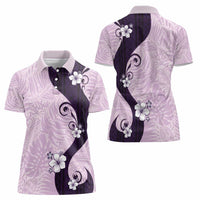 Polynesia Hibiscus Women Polo Shirt Thistle Curve Motif - Polynesian Pride