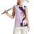 Polynesia Hibiscus Women Sleeveless Polo Shirt Thistle Curve Motif - Polynesian Pride