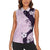 Polynesia Hibiscus Women Sleeveless Polo Shirt Thistle Curve Motif - Polynesian Pride