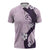 Polynesia Hibiscus Zipper Polo Shirt Thistle Curve Motif - Polynesian Pride