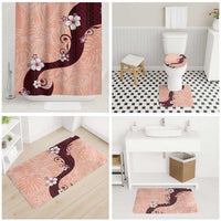 Polynesia Hibiscus Bathroom Set Rose Bud Curve Motif - Polynesian Pride