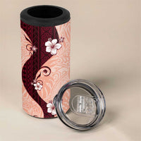 Polynesia Hibiscus 4 in 1 Can Cooler Tumbler Rose Bud Curve Motif - Polynesian Pride