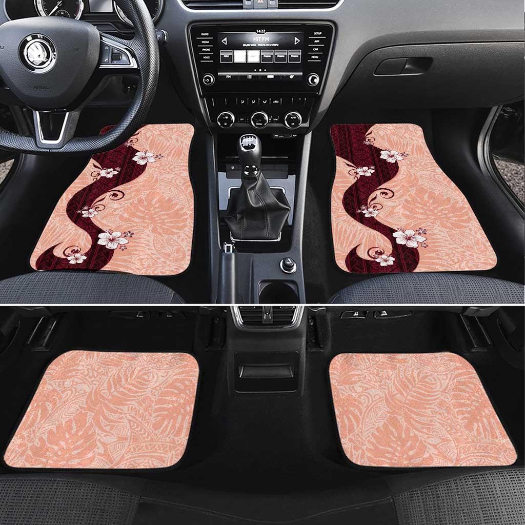Polynesia Hibiscus Car Mats Rose Bud Curve Motif - Polynesian Pride