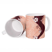 Polynesia Hibiscus Ceramic Mug Rose Bud Curve Motif - Polynesian Pride