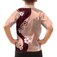 Polynesia Hibiscus Family Matching Long Sleeve Bodycon Dress and Hawaiian Shirt Rose Bud Curve Motif - Polynesian Pride