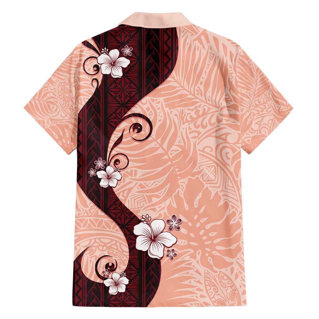 Polynesia Hibiscus Family Matching Off Shoulder Short Dress and Hawaiian Shirt Rose Bud Curve Motif - Polynesian Pride