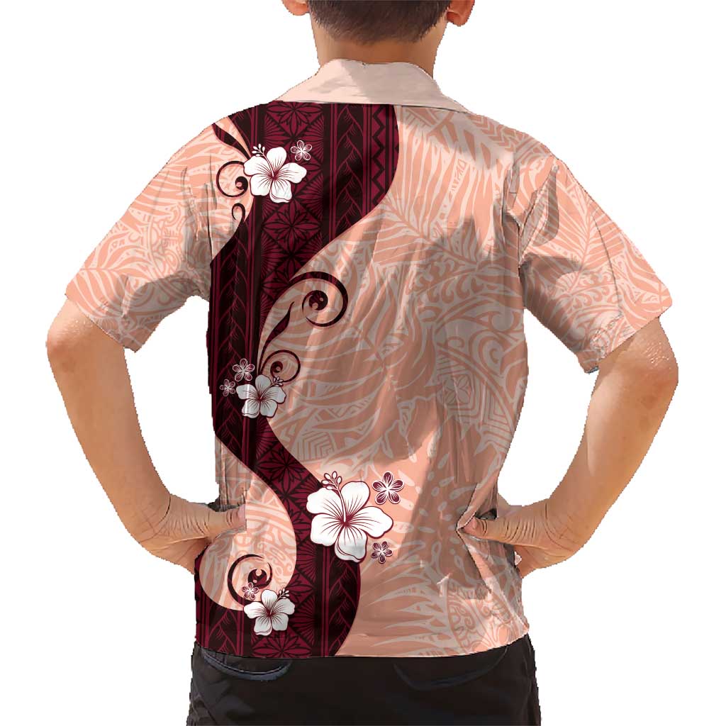 Polynesia Hibiscus Hawaiian Shirt Rose Bud Curve Motif - Polynesian Pride
