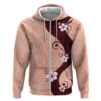 Polynesia Hibiscus Hoodie Rose Bud Curve Motif - Polynesian Pride