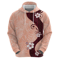 Polynesia Hibiscus Hoodie Rose Bud Curve Motif - Polynesian Pride