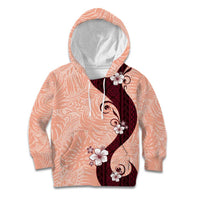 Polynesia Hibiscus Kid Hoodie Rose Bud Curve Motif - Polynesian Pride