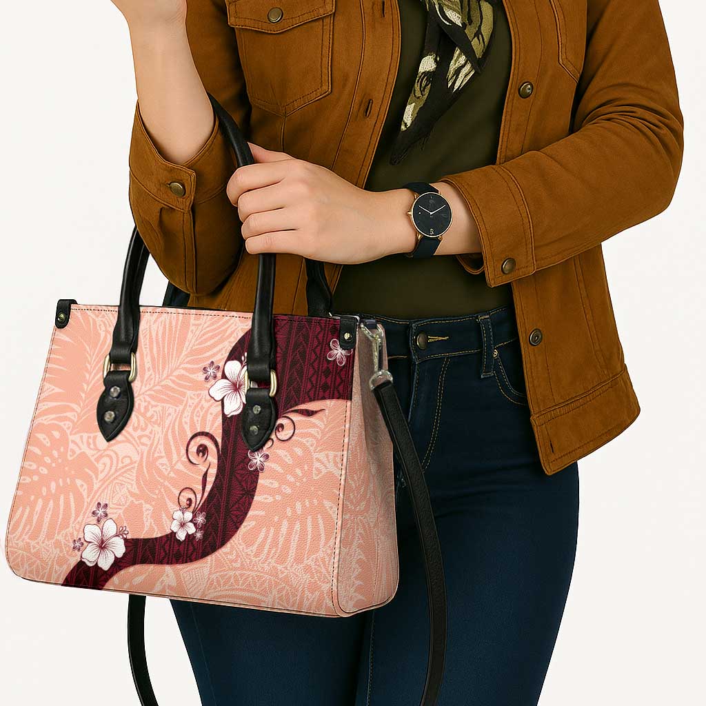 Polynesia Hibiscus Leather Bag Rose Bud Curve Motif - Polynesian Pride