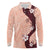 Polynesia Hibiscus Long Sleeve Polo Shirt Rose Bud Curve Motif - Polynesian Pride
