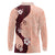 Polynesia Hibiscus Long Sleeve Polo Shirt Rose Bud Curve Motif - Polynesian Pride