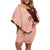 Polynesia Hibiscus Off Shoulder Short Dress Rose Bud Curve Motif - Polynesian Pride