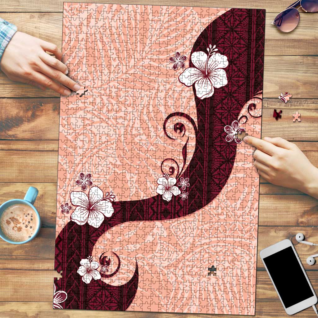 Polynesia Hibiscus Puzzle Rose Bud Curve Motif - Polynesian Pride